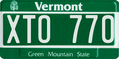 VT license plate XTO770
