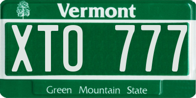 VT license plate XTO777