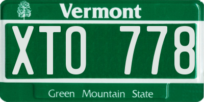 VT license plate XTO778