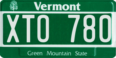 VT license plate XTO780