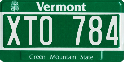 VT license plate XTO784