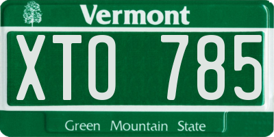 VT license plate XTO785