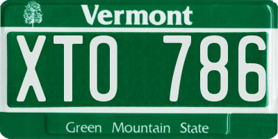 VT license plate XTO786