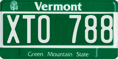 VT license plate XTO788