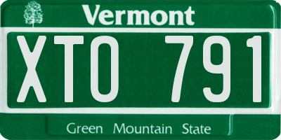 VT license plate XTO791