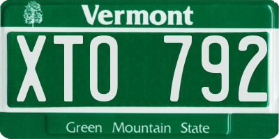 VT license plate XTO792