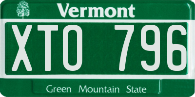 VT license plate XTO796