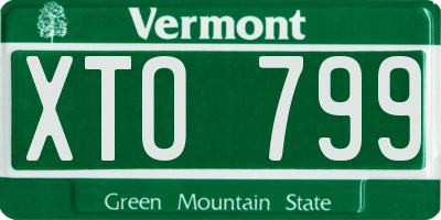 VT license plate XTO799