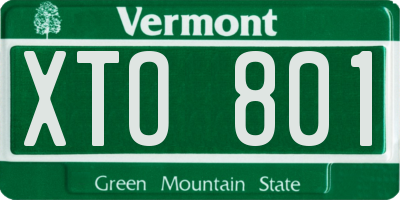 VT license plate XTO801