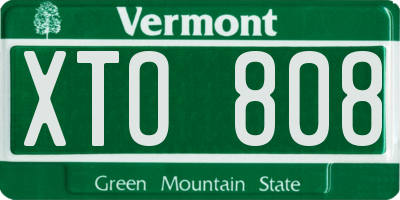 VT license plate XTO808