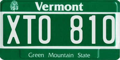 VT license plate XTO810