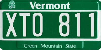 VT license plate XTO811