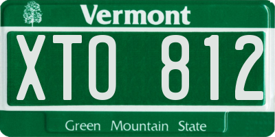 VT license plate XTO812