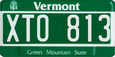 VT license plate XTO813