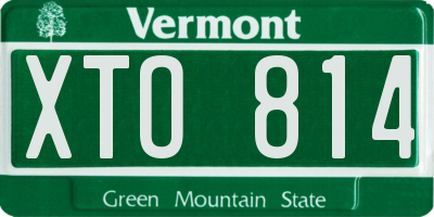 VT license plate XTO814