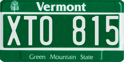 VT license plate XTO815