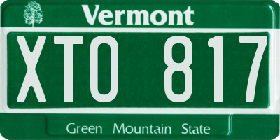 VT license plate XTO817