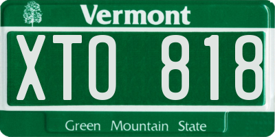 VT license plate XTO818