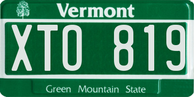 VT license plate XTO819