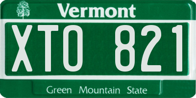 VT license plate XTO821