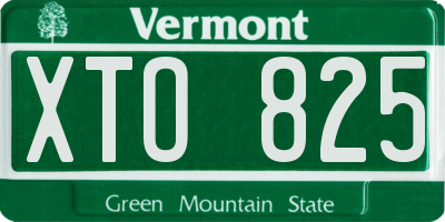 VT license plate XTO825