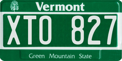 VT license plate XTO827