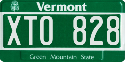 VT license plate XTO828