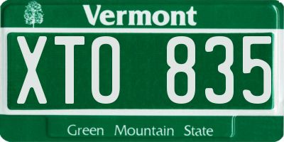 VT license plate XTO835