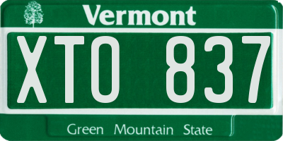 VT license plate XTO837