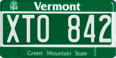VT license plate XTO842