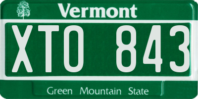 VT license plate XTO843