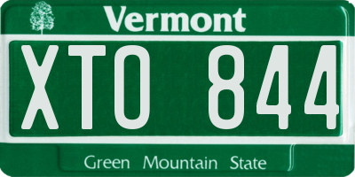 VT license plate XTO844