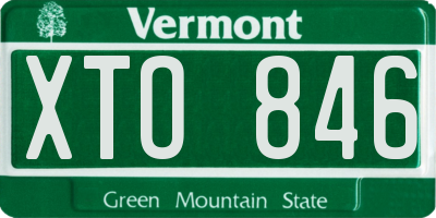 VT license plate XTO846