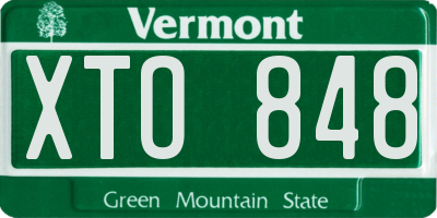 VT license plate XTO848
