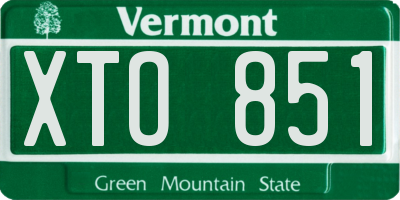 VT license plate XTO851