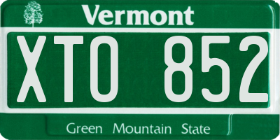 VT license plate XTO852