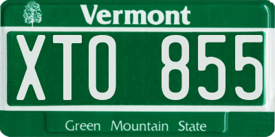 VT license plate XTO855