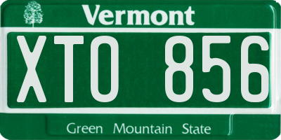 VT license plate XTO856