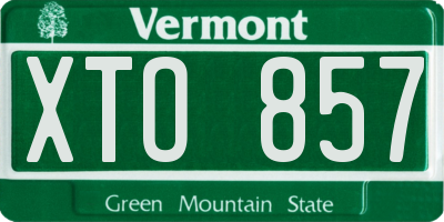 VT license plate XTO857