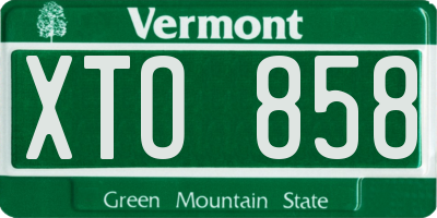 VT license plate XTO858