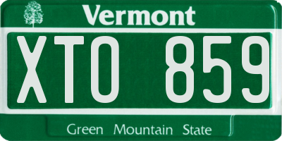 VT license plate XTO859