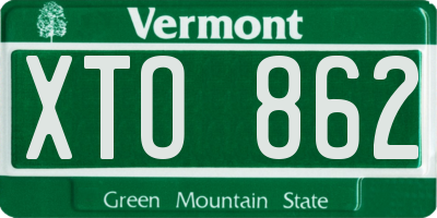 VT license plate XTO862