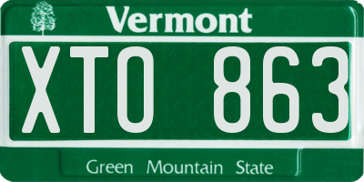 VT license plate XTO863
