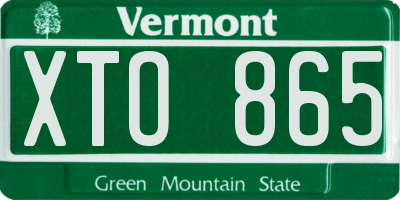 VT license plate XTO865