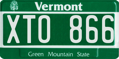 VT license plate XTO866