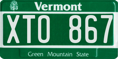 VT license plate XTO867