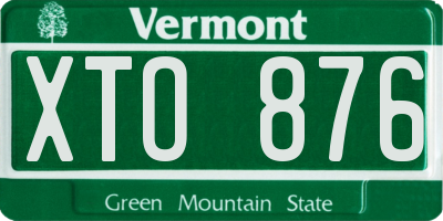 VT license plate XTO876