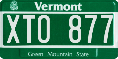 VT license plate XTO877