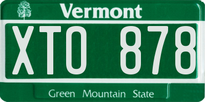 VT license plate XTO878