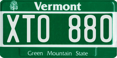 VT license plate XTO880